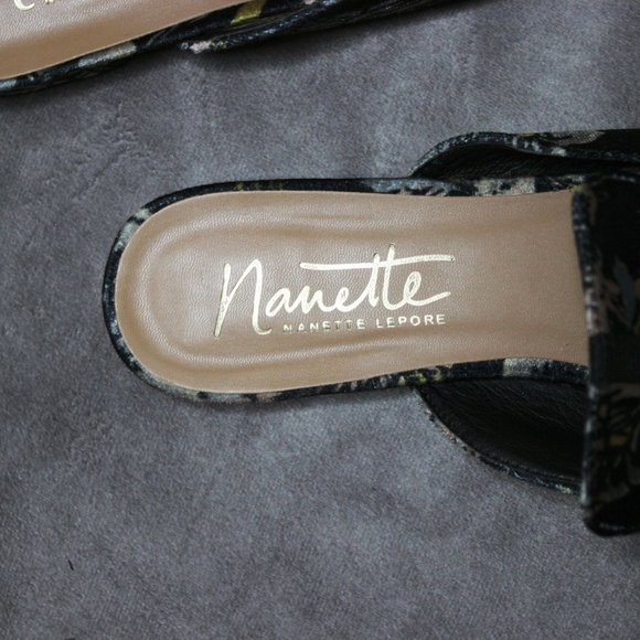Nanette Lepore Allegra Bow Velvet Mule Slide Sz 7 - Picture 9 of 10